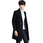 Mens Wool Blend Overcoat Slim Fit Mid Length Jacket Casual Style for Autumn Winter