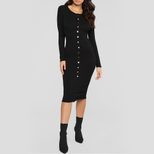 Bodycon Dress for Women Long Sleeve Slim Fit Elegant Casual Wear low MOQ custom packaging