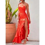 Sleeveless Asymmetrical Cutout Dress for Women Lightweight Fabric Summer Casual Wear