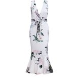 Womens Summer Floral Print V Neck Ruffled Bodycon Dress Available in Multiple Sizes Wholesale Ready to Ship