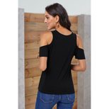 Womens Summer Loose T Shirt Round Neck Short Sleeve Solid Color Knot Hem Design Casual Wear Whol