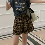 Leopard Print High Waisted Shorts Slim Fit Elastic Waist Comfortable Fabric Casual Summer Wear W