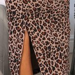 Backless Leopard Print Maxi Dress for Women Low Cut Neckline Spaghetti Straps Summer Evening Wear