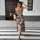 Summer Floral Maxi Dress Elegant Youthful Design Sleeveless Lightweight Fabric Perfect for Casua