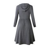 Hooded Long Sleeve Maxi Dress for Women Solid Color Casual Winter Wear custom packaging