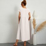 Elegant Long Casual Dress for Women Fashionable Comfortable Versatile Ideal for Home and Travel