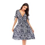 Floral Print Bodycon Dress V Neck Milk Silk Fabric Elegant Design Perfect for Spring Summer Even