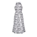 Floral Print Maxi Dress for Women Halter Neckline Zipper Closure Summer Casual Wear