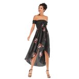 Womens Floral Chiffon Dress Sexy Off Shoulder Design Spring Style Lightweight Fabric Wholesale A