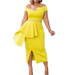 Plus Size Fashion Womens Dress Elegant High Waist Midi Skirt Stylish for Work or Casual Occasion