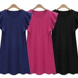 Plus Size A Line Dress Ruffle Sleeve Casual Flattering Fit Summer Wear for Curvy Women Wholesale