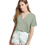 Womens V Neck Short Sleeve T Shirt Summer Casual Style Lightweight Fabric Available for Wholesal