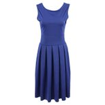 Sleeveless Pleated Dress for Women Slim Fit Solid Color Casual Summer Wear