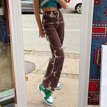 High Waisted Tie Dye Straight Leg Jeans Casual Street Style Womens Spring Fashion Wholesale Available