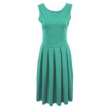 Sleeveless Pleated Dress for Women Slim Fit Solid Color Casual Summer Wear