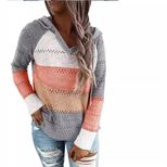 Striped Hooded Sweater Autumn Winter Style Comfortable Fabric Trendy Design Wholesale Available