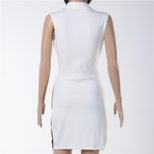 Sleeveless Bodycon Dress with Asymmetrical Hem and Collar Stylish and Sexy Perfect for Parties or Night Out Wholesale