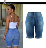 High Waisted Distressed Denim Shorts Handmade Trendy Ripped Design Casual Summer Wear Wholesale
