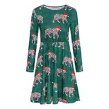 Floral Print Long Sleeve Dress for Women Casual Fit Autumn Winter Season customizable