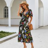Bohemian Print Tie Dress for Women Summer Style Lightweight Fabric Available in Multiple Sizes Wholesale Ready