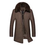 Mens Long Woolen Overcoat Warm Lined Fabric Winter Outerwear custom packaging
