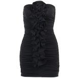 Strapless Pleated Floral Bodycon Dress for Women Slim Fit Elegant Style Available in S M L Wholesale