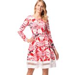 Womens Christmas Dress Pleated Design Long Sleeve Comfortable Fabric Available in Multiple Sizes Wholesale