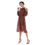 Floral Chiffon Dress Loose Fit Casual Style Elegant Design Perfect for Summer Events Wholesale A