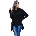 Womens Thick High Neck Sweater Warm Knitted Pullover Long Sleeve Solid Color Casual Autumn Winter Wear Wholesale