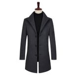 Single Breasted Mid Length Woolen Coat Stand Collar Casual Style Autumn Winter Fashion Wholesale