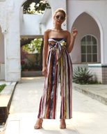 Summer Floral Print Jumpsuit Casual Style Comfortable Fit Lightweight Fabric Perfect for Everyda