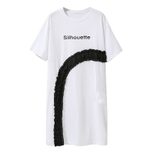 Womens T Shirt Dress Summer Style Plus Size Ruffle Trim Letter Print Casual Wear Wholesale Avail