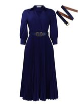 Plus Size Solid Color Dress Fashionable Elegant Design Autumn Wear for Women Wholesale Available