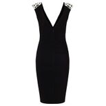 Womens Sexy V Neck Lace Patchwork Midi Dress Slim Fit Pencil Silhouette Elegant Evening Wear