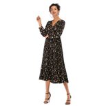 Floral Chiffon Maxi Dress Long Sleeve Casual Style Elegant Design Perfect for Spring Occasions W