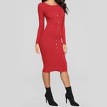 Bodycon Dress for Women Long Sleeve Slim Fit Elegant Casual Wear low MOQ custom packaging