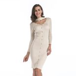 Knit Dress for Women Slim Fit Studded Design Mid Length Casual or Office Wear Wholesale Availabl