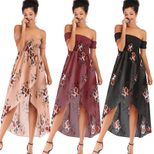 Womens Floral Chiffon Dress Sexy Off Shoulder Design Spring Style Lightweight Fabric Wholesale A