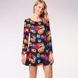 Long Sleeve Printed Dress Casual Style Autumn Winter Christmas Occasion Wholesale Available read