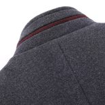 Mens Wool Blend Overcoat Thickened Fleece Lined Slim Fit with Fur Collar Casual Autumn Winter We