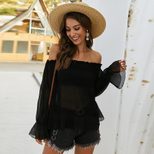 Off Shoulder Long Sleeve T Shirt for Women Casual Fit Soft Fabric Spring Summer Wear