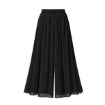 Wide Leg Chiffon Pants Loose Fit Comfortable Elastic Waist Summer Casual Wear for Women Wholesal