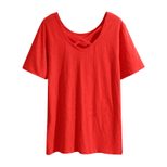 Plus Size Womens V Neck Short Sleeve T Shirt Loose Fit Summer Top Casual Wear Wholesale factory direct