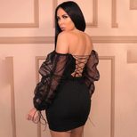 Backless Bodycon Dress with Ruching and Puff Sleeves for Summer Casual Wear Wholesale customizable low MOQ