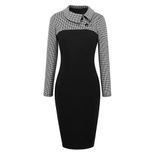 Floral Print Long Sleeve Dress Irregular Lapel Bodycon Fit Midi Length Perfect for Parties and C