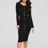 Womens Button Up Dress Stylish Solid Color Spring Fashion Sexy Fit Wholesale Available custom pa