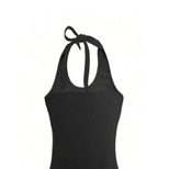 Summer Backless Bodycon Dress Solid Color Halter Neck Sexy Fit Perfect for Parties and Night Out