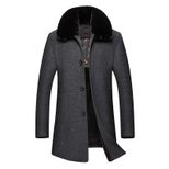 Mens Long Woolen Overcoat Warm Lined Fabric Winter Outerwear custom packaging