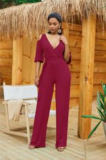 Off Shoulder Jumpsuit for Women Loose Fit Casual Style Lightweight Fabric for Spring and Summer