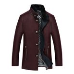 Mens Wool Blend Overcoat Warm Lined with Fur Collar Casual Business Style custom packaging